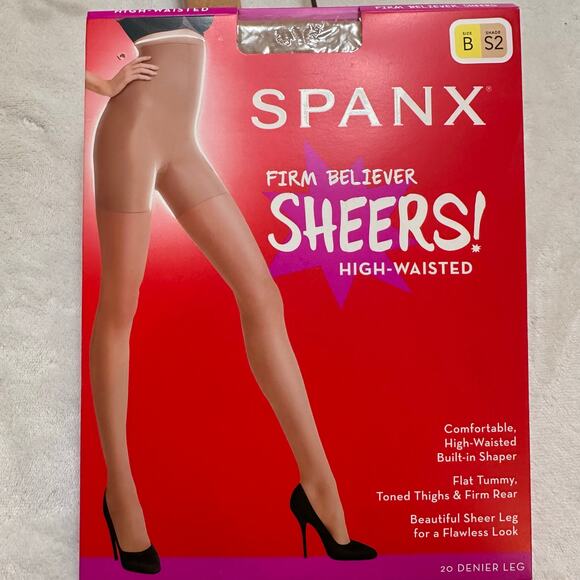 Spanx Women's High Waisted Firm Believer Sheers Size B - S2 Beige NIP - Picture 1 of 8